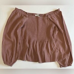 Madewell Tops Madewell Lucie Smocked Peplum Top